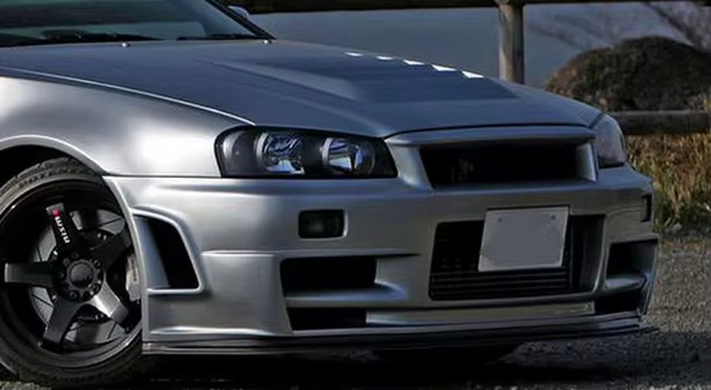 For Nissan Skyline R34 GTR NISMO Z-Tune Style Front Bumper - Dry Carbon Fiber/Frp 1999-2002