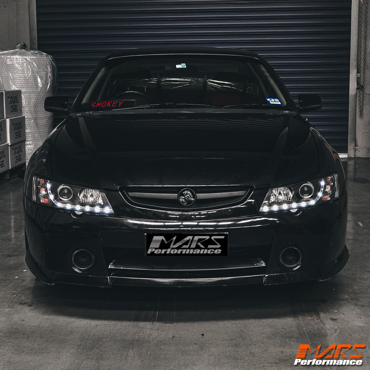 Black DRL LED Projector for Head Lights Holden Commodore VY UTE SEDAN WAGON