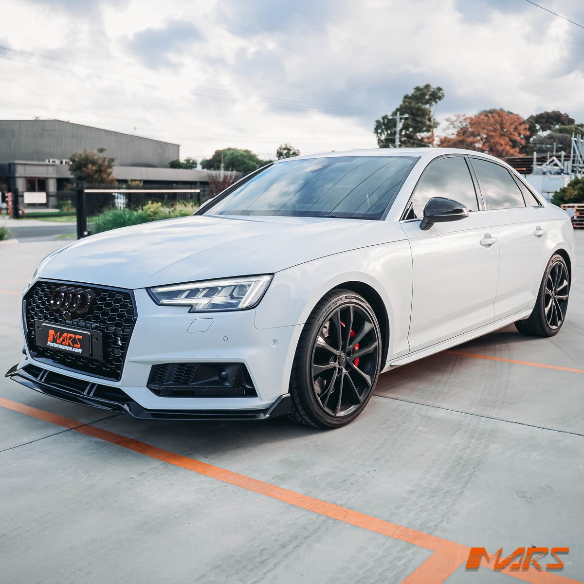 Gloss Black RS4 Style Bumper Bar Grill Grille for AUDI A4 S4 B9 2016-19 Bodykit