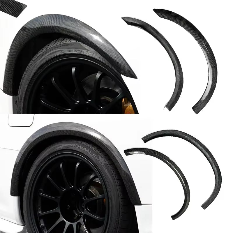 Car Styling for Nissan R34 GTR Superior AC Style Carbon Fiber Fender Flares 4Pcs Glossy Fibre Finish Wheel Arch Body Kit Trim