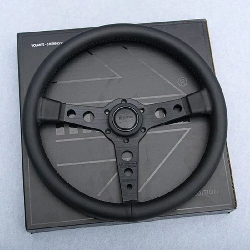 MOMO Prototipo P5 Black Edition 350Mm 14' Genuine Leather Sport Steering Wheel