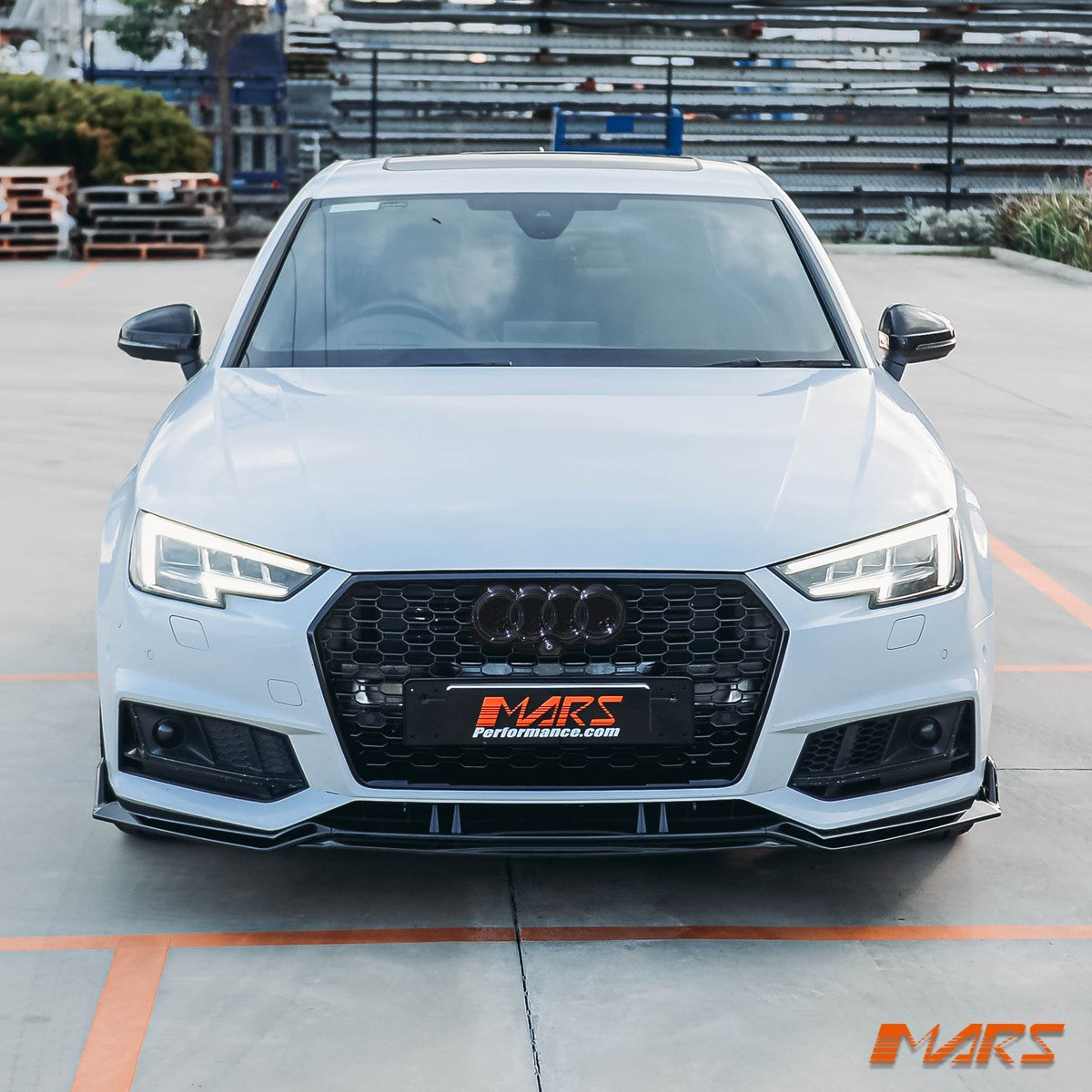 Gloss Black RS4 Style Bumper Bar Grill Grille for AUDI A4 S4 B9 2016-19 Bodykit