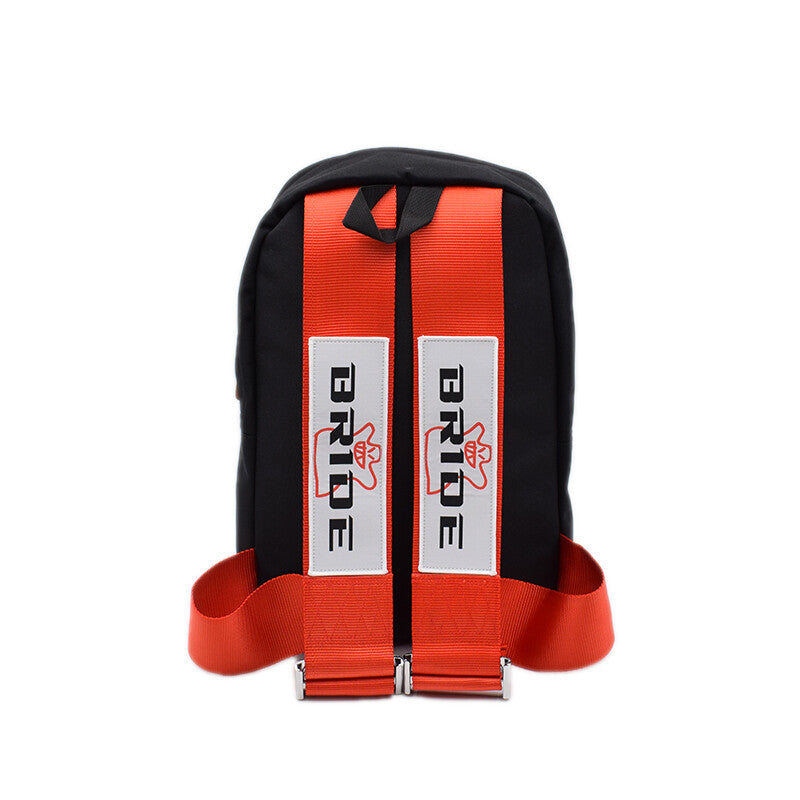 JDM Style Bride Fabric Backpack Racing Seat Belt Harness Straps Shoulders Bag