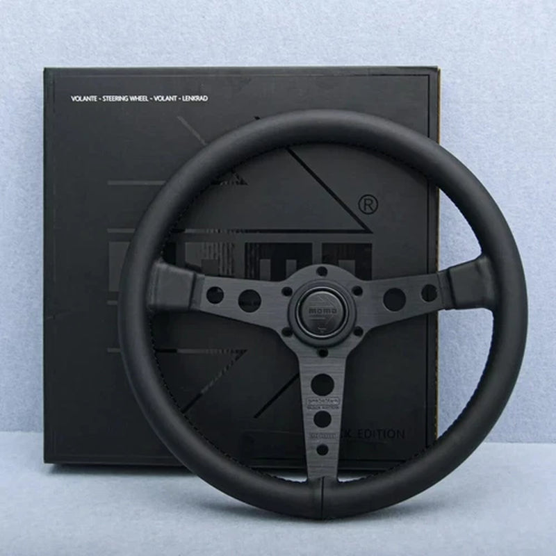 MOMO Prototipo P5 Black Edition 350Mm 14' Genuine Leather Sport Steering Wheel