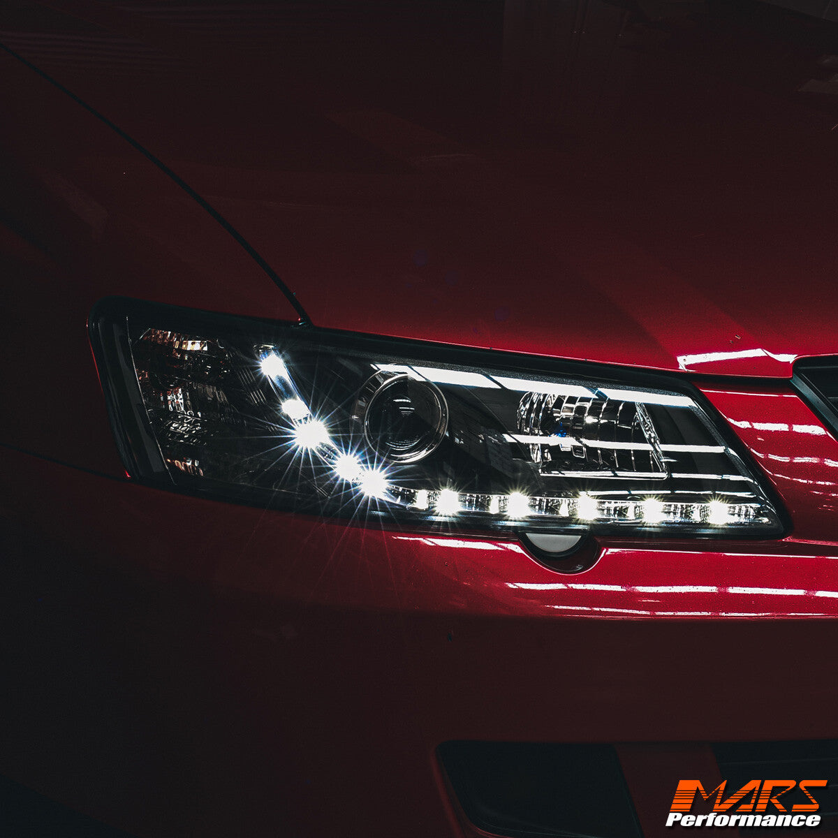 Black DRL LED Projector for Head Lights Holden Commodore VY UTE SEDAN WAGON