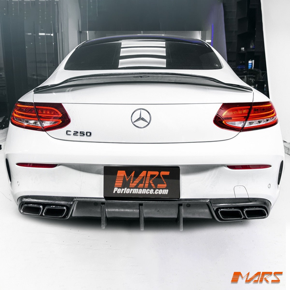 PSM Carbon Fibre Trunk Lip Spoiler Wing for Mercedes Benz C205 Coupe & C63-S C43