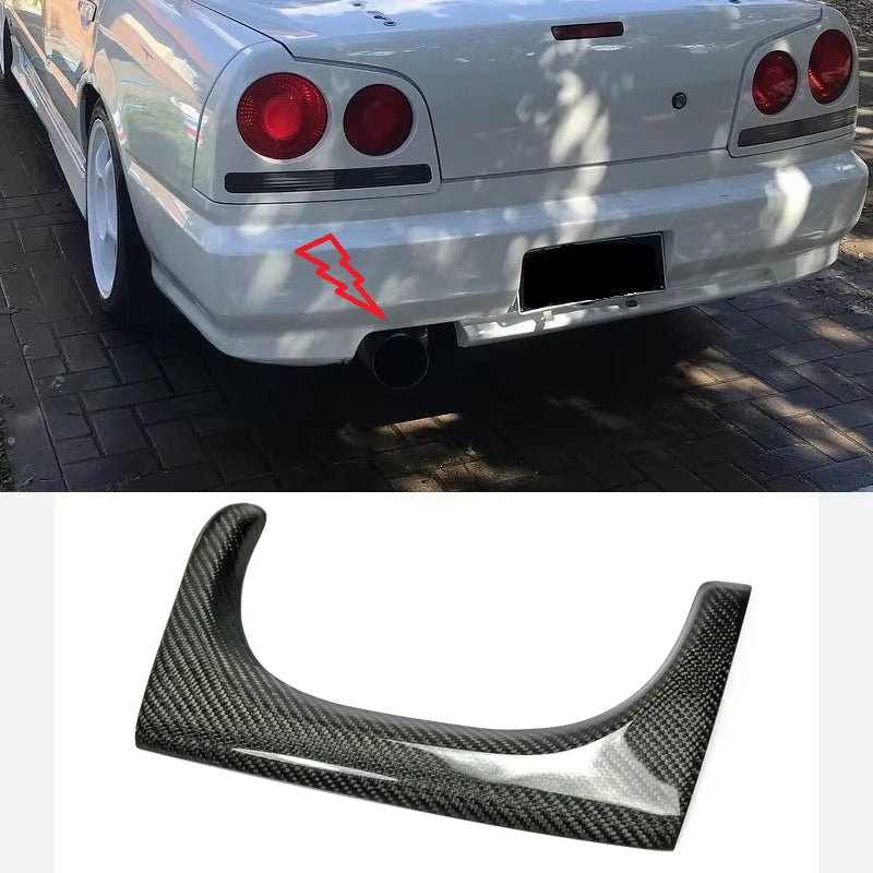 For Nissan Skyline R34 GTR Carbon Fiber Rear Bumper Heat Shield - OEM Bumper Only 1999-2002