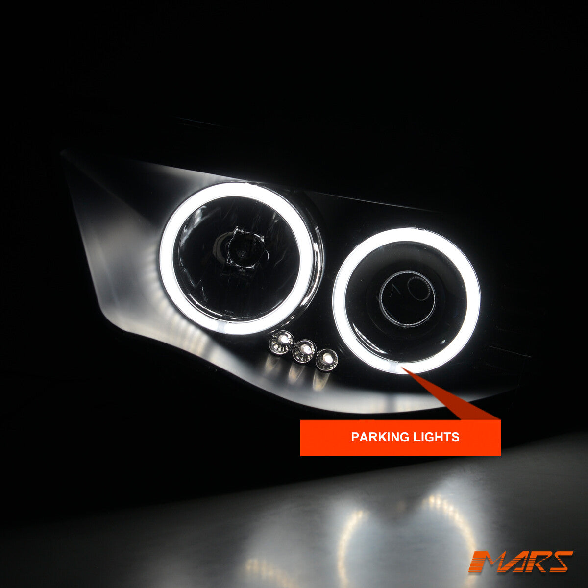 Black LED Angel Eyes Projector Headlights for Mitsubishi Triton 2006-2015 UTE
