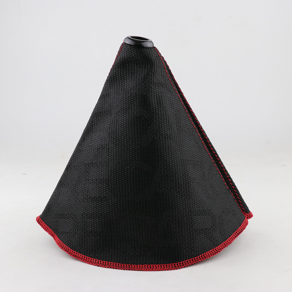 JDM Style Recaro Black Racing Hyper Fabric Shift Boot Shift Knob Cover MT/AT