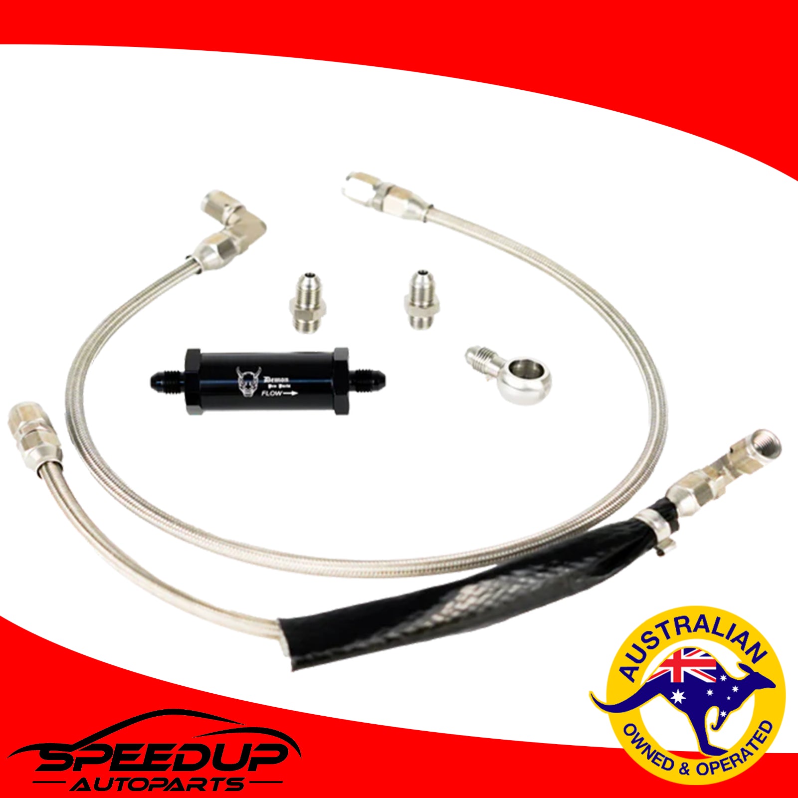 Braided Turbo Oil Feed Line Kit for Ford Falcon BA BF FG FGX 4.0L Barra AN4 Gen2