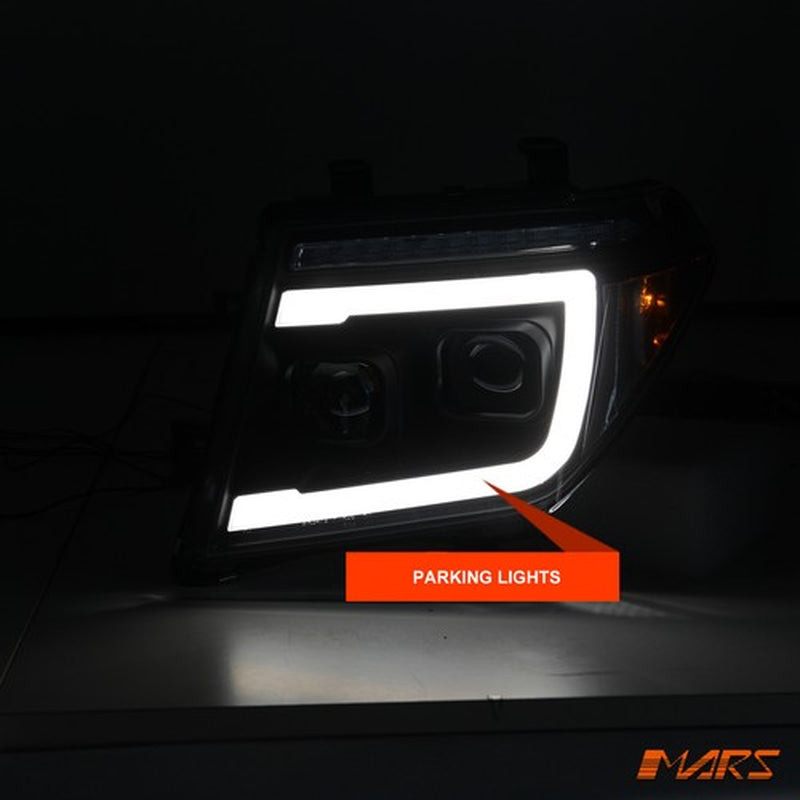 Black DRL Headlights Sequential Indicators for Navara D40 & Pathfinder R51 04-09