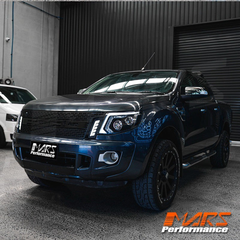 DRL LED Projector Sequential Indicator Head Lights for Ford Ranger PX MK1 11-15