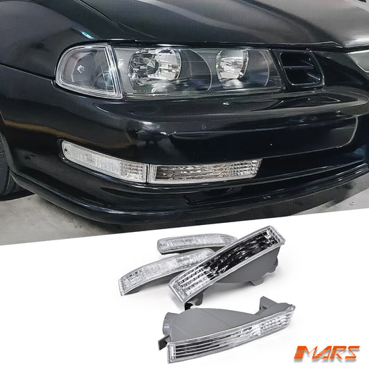 JDM Clear Front Bumper Bar Turn Signal Indicator Lights for Honda Prelude 92-96